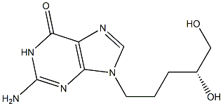 2-Amino-9-[(4R)-4,5-dihydroxypentyl]-1,9-dihydro-6H-purin-6-one Struktur