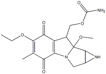 8-[[(Aminocarbonyl)oxy]methyl]-6-ethoxy-1,1a,2,8,8a,8b-hexahydro-8a-methoxy-5-methylazirino[2',3':3,4]pyrrolo[1,2-a]indole-4,7-dione Struktur