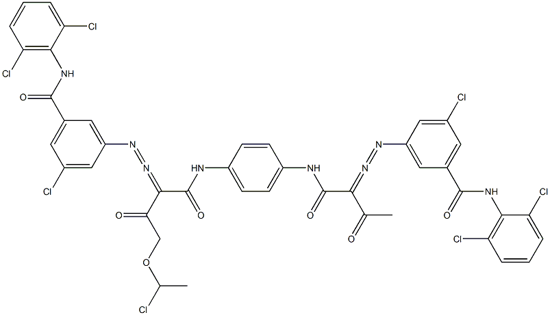 3,3'-[2-[(1-Chloroethyl)oxy]-1,4-phenylenebis[iminocarbonyl(acetylmethylene)azo]]bis[N-(2,6-dichlorophenyl)-5-chlorobenzamide] Struktur