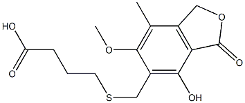 5-[[(3-Carboxypropyl)thio]methyl]-1,3-dihydro-4-hydroxy-6-methoxy-7-methylisobenzofuran-3-one Struktur