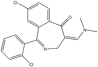 8-Chloro-1-(2-chlorophenyl)-4-(dimethylaminomethylene)-3H-2-benzazepin-5(4H)-one Struktur