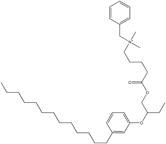 N,N-Dimethyl-N-benzyl-N-[4-[[2-(3-tridecylphenyloxy)butyl]oxycarbonyl]butyl]aminium Struktur