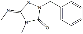 4-Methyl-2-benzyl-5-(methylimino)-4,5-dihydro-1,2,4-thiadiazol-3(2H)-one Struktur