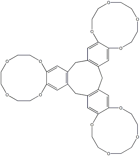 12,13'-[(2,3,5,6,8,9-Hexahydro-1,4,7,10-benzotetraoxacyclododecin)-12,13-diylbis(methylene)][13,12'-methylenebis(2,3,5,6,8,9-hexahydro-1,4,7,10-benzotetraoxacyclododecin)] Struktur