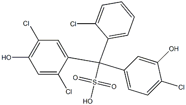 (2-Chlorophenyl)(4-chloro-3-hydroxyphenyl)(2,5-dichloro-4-hydroxyphenyl)methanesulfonic acid Struktur