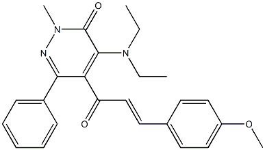 4-(Diethylamino)-5-[1-oxo-3-(4-methoxyphenyl)-2-propenyl]-2-methyl-6-phenylpyridazin-3(2H)-one Struktur