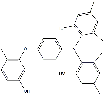 N,N-Bis(6-hydroxy-2,4-dimethylphenyl)-4-(3-hydroxy-2,6-dimethylphenoxy)benzenamine Struktur