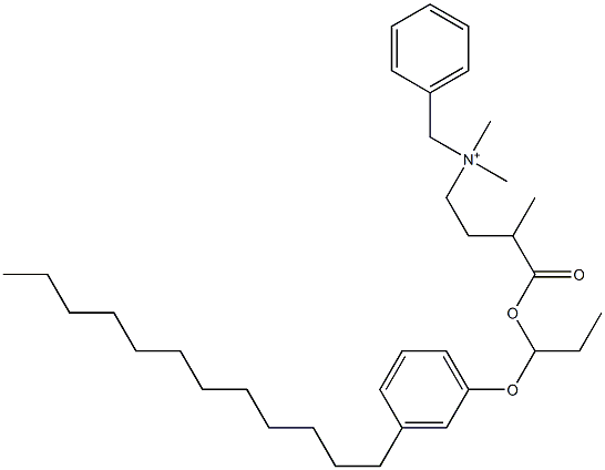 N,N-Dimethyl-N-benzyl-N-[3-[[1-(3-dodecylphenyloxy)propyl]oxycarbonyl]butyl]aminium Struktur