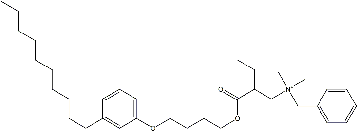 N,N-Dimethyl-N-benzyl-N-[2-[[4-(3-decylphenyloxy)butyl]oxycarbonyl]butyl]aminium Struktur