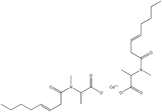 Bis[2-[N-methyl-N-(3-octenoyl)amino]propionic acid]calcium salt Struktur