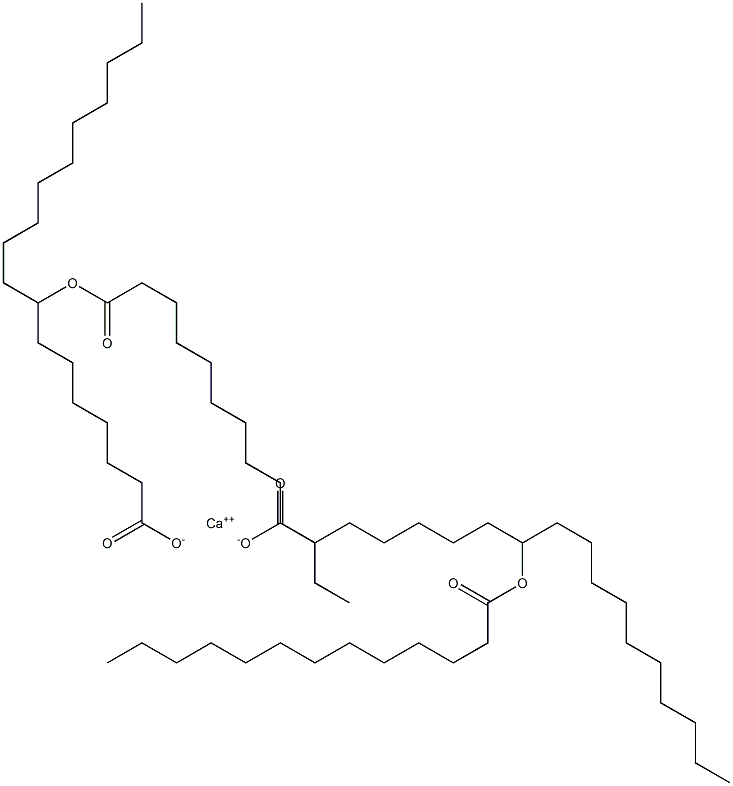 Bis(8-tridecanoyloxystearic acid)calcium salt Struktur