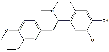 (1S)-1,2,3,4-Tetrahydro-2-methyl-1-(3,4-dimethoxybenzyl)-7-methoxyisoquinolin-6-ol Struktur