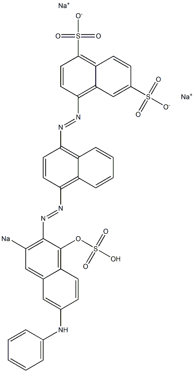 4-[[4-[(1-Hydroxy-6-phenylamino-3-sodiosulfo-2-naphthalenyl)azo]-1-naphthalenyl]azo]naphthalene-1,6-disulfonic acid disodium salt Struktur