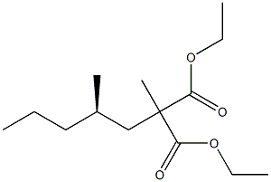 (-)-2-Methyl-2-[(R)-2-methylpentyl]malonic acid diethyl ester Struktur