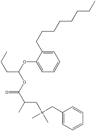 N,N-Dimethyl-N-benzyl-N-[2-[[1-(2-octylphenyloxy)butyl]oxycarbonyl]propyl]aminium Struktur