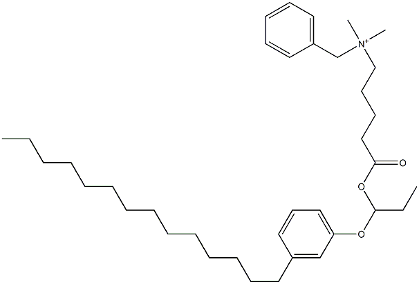 N,N-Dimethyl-N-benzyl-N-[4-[[1-(3-tetradecylphenyloxy)propyl]oxycarbonyl]butyl]aminium Struktur