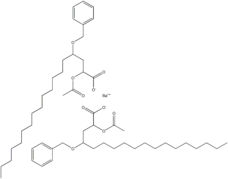 Bis(4-benzyloxy-2-acetyloxystearic acid)barium salt Struktur