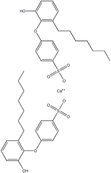 Bis(2'-hydroxy-6'-heptyl[oxybisbenzene]-4-sulfonic acid)calcium salt Struktur