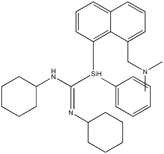 1-[[8-[(Dimethylamino)methyl]-1-naphtyl]phenylsilyl]-N1,N2-dicyclohexylformamidine Struktur