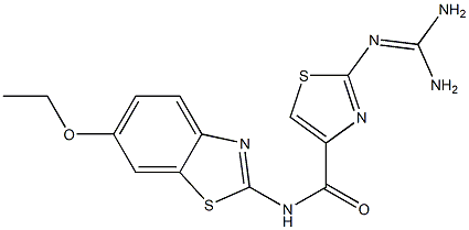 2-(Diaminomethyleneamino)-N-(6-ethoxy-2-benzothiazolyl)thiazole-4-carboxamide Struktur