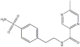 N-[4-(Aminosulfonyl)phenethyl]-5-methyl-2-pyrazinecarboxamide Struktur