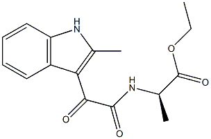 N-[(2-Methyl-1H-indol-3-yl)carbonylcarbonyl]-D-alanine ethyl ester Struktur