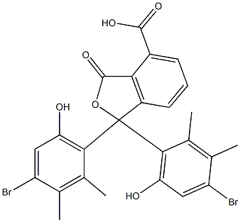 1,1-Bis(4-bromo-6-hydroxy-2,3-dimethylphenyl)-1,3-dihydro-3-oxoisobenzofuran-4-carboxylic acid Struktur