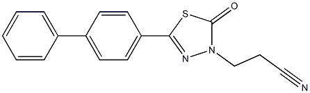 5-(Biphenyl-4-yl)-2-oxo-1,3,4-thiadiazole-3-propiononitrile Struktur