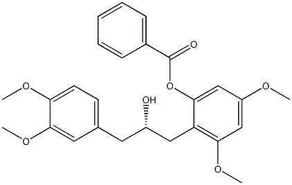 [S,(-)]-1-(3,4-Dimethoxyphenyl)-3-(2-benzoyloxy-4,6-dimethoxyphenyl)-2-propanol Struktur