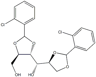 2-O,3-O:5-O,6-O-Bis(2-chlorobenzylidene)-L-glucitol Struktur