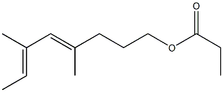 Propionic acid 4,6-dimethyl-4,6-octadienyl ester Struktur