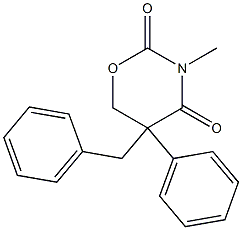 5,6-Dihydro-5-benzyl-3-methyl-5-phenyl-2H-1,3-oxazine-2,4(3H)-dione Struktur