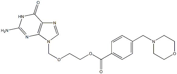 2-[[(2-Amino-1,9-dihydro-6-oxo-6H-purin)-9-yl]methoxy]ethanol 4-(morpholinomethyl)benzoate Struktur