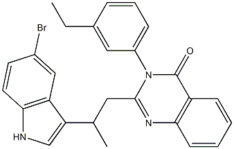 2-[2-(5-Bromo-1H-indol-3-yl)propyl]-3-(3-ethylphenyl)quinazolin-4(3H)-one Struktur