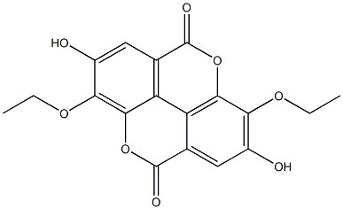 2,7-Dihydroxy-3,8-diethoxy[1]benzopyrano[5,4,3-cde][1]benzopyran-5,10-dione Struktur