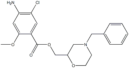 4-Amino-5-chloro-2-methoxybenzoic acid 4-benzylmorpholin-2-ylmethyl ester Struktur