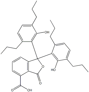 1,3-Dihydro-1,1-bis(6-hydroxy-2,5-dipropylphenyl)-3-oxoisobenzofuran-4-carboxylic acid Struktur