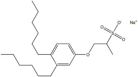 1-(3,4-Dihexylphenoxy)propane-2-sulfonic acid sodium salt Struktur