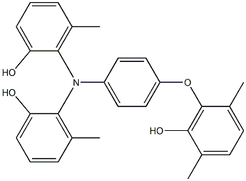 N,N-Bis(2-hydroxy-6-methylphenyl)-4-(6-hydroxy-2,5-dimethylphenoxy)benzenamine Struktur