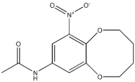 7-Nitro-9-(acetylamino)-2,3,4,5-tetrahydro-1,6-benzodioxocin Struktur