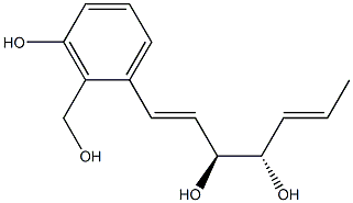 (1E,3S,4S,5E)-1-(2-Hydroxymethyl-3-hydroxyphenyl)-1,5-heptadiene-3,4-diol Struktur