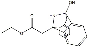 10-Hydroxy-5-(ethoxycarbonylmethyl)-10,11-dihydro-5H-dibenzo[a,d]cyclohepten-5,10-imine Struktur