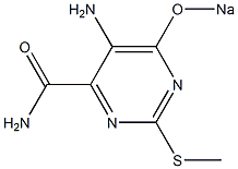 5-Amino-2-methylthio-6-sodiooxypyrimidine-4-carboxamide Struktur