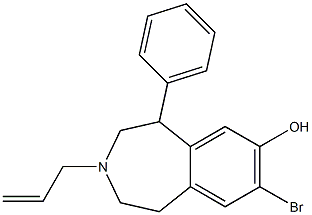 8-Bromo-2,3,4,5-tetrahydro-3-allyl-5-phenyl-1H-3-benzazepin-7-ol Struktur