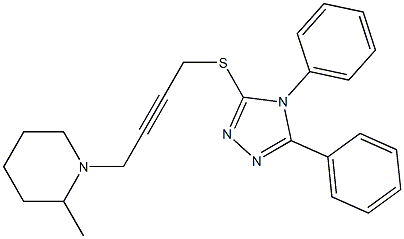 4,5-Diphenyl-3-[[4-(2-methylpiperidino)-2-butynyl]thio]-4H-1,2,4-triazole Struktur