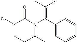 N-(1-Phenyl-2-methyl-1-propenyl)-N-sec-butyl-2-chloroacetamide Struktur