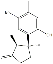 4-Bromo-2-[(1S,2R)-1,2-dimethyl-3-methylenecyclopentyl]-5-methylphenol Struktur