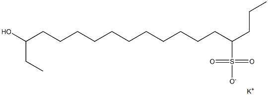 16-Hydroxyoctadecane-4-sulfonic acid potassium salt Struktur