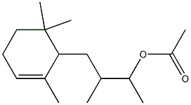 Acetic acid 1,2-dimethyl-3-(2,6,6-trimethyl-2-cyclohexenyl)propyl ester Struktur