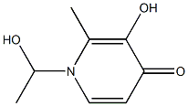 1-(1-Hydroxyethyl)-2-methyl-3-hydroxypyridin-4(1H)-one Struktur